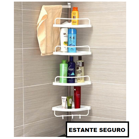ESTANTE ESQUINA ORGANIZADOR DUCHA BAÑO ACERO - 8