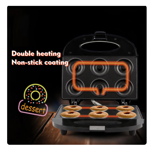 MÁQUINA MINI DONAS UNIDADES ANTIADHERENTE CAPACIDAD 6 - 4