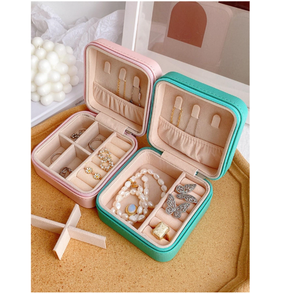 PEQUEÑO ESTUCHE JOYERO CAJA DE ALMACENAMIENTO DE VIAJE - 1