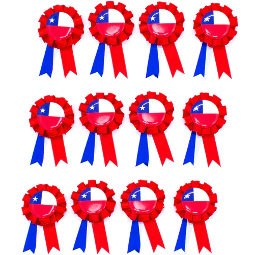PACK X12 ESCARAPELA BROCHES LA BANDERA CHILENA - 2