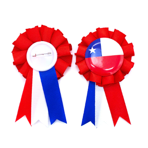 PACK X12 ESCARAPELA BROCHES LA BANDERA CHILENA - 3
