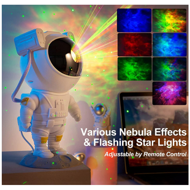 PROYECTOR ASTRONAUTA LUZ GALAXIA CON CONTROL - 4