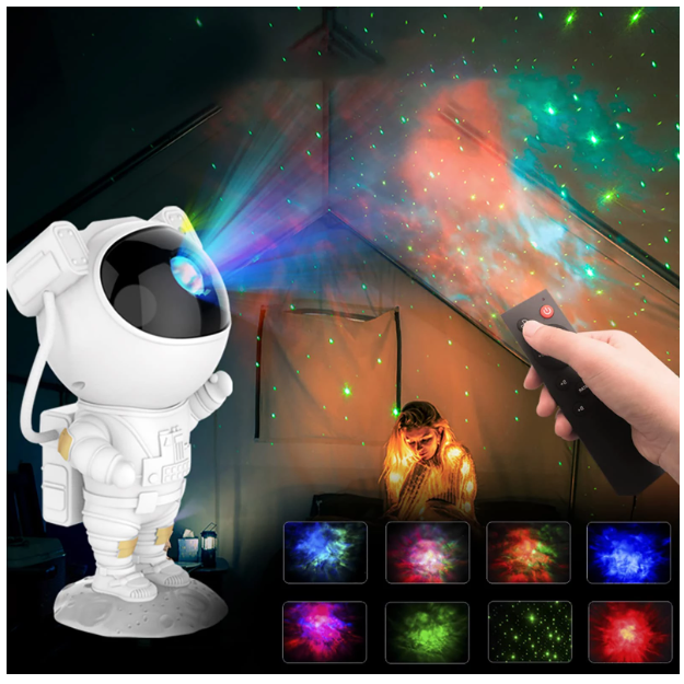PROYECTOR ASTRONAUTA LUZ GALAXIA CON CONTROL - 8