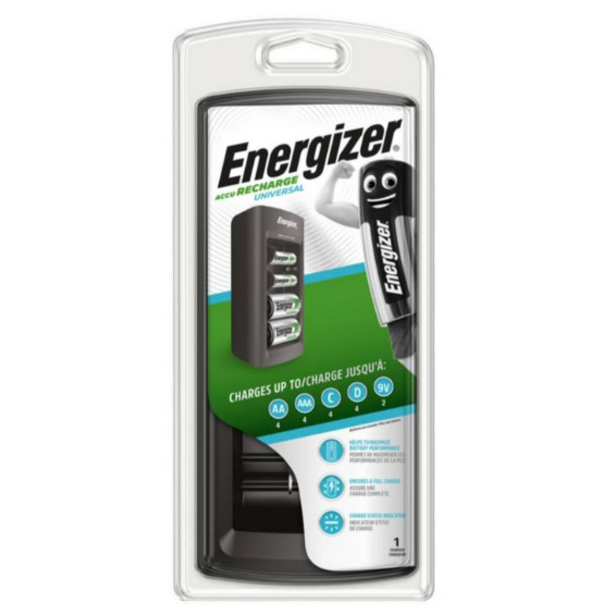 CARGADOR UNIVERSAL PILAS ENERGIZER AA-AAA-C-D-BATERIA 9V - 2