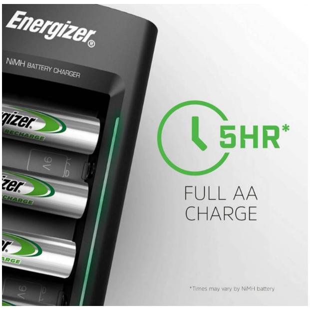 CARGADOR UNIVERSAL PILAS ENERGIZER AA-AAA-C-D-BATERIA 9V - 5