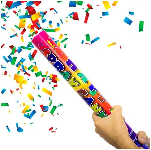 TUBO DE CONFETIS DE 1M CAÑÓN PAPELILLOS MULTICOLOR - 1