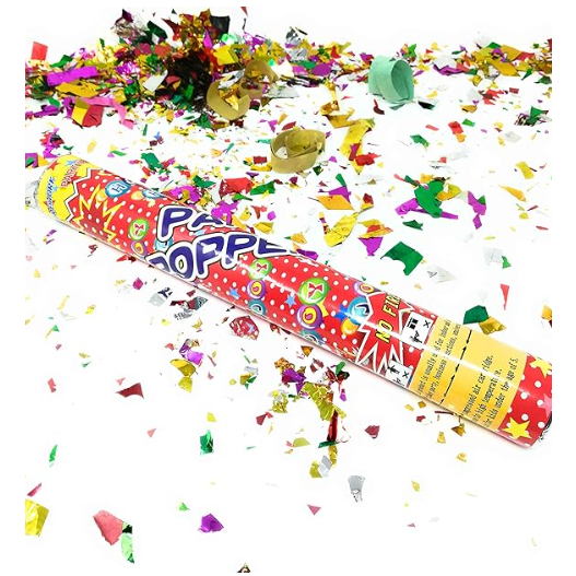 TUBO DE CONFETIS DE 1M CAÑÓN PAPELILLOS MULTICOLOR - 2
