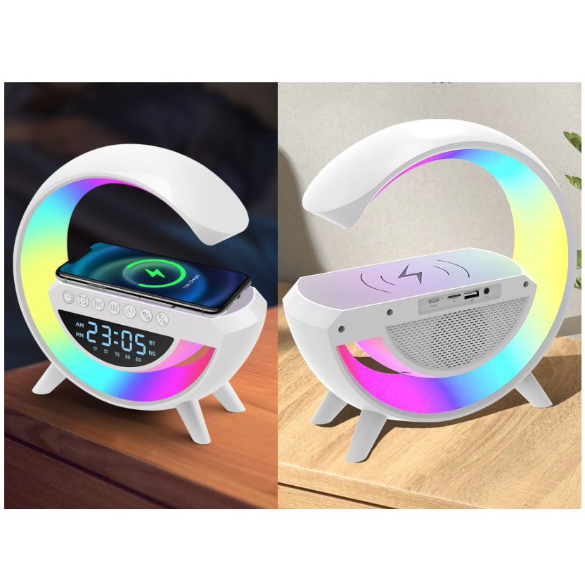 RELOJ DESPERTADOR Y CARGADOR INALÁMBRICO CON BLUETOOTH Y LUZ LED - 2