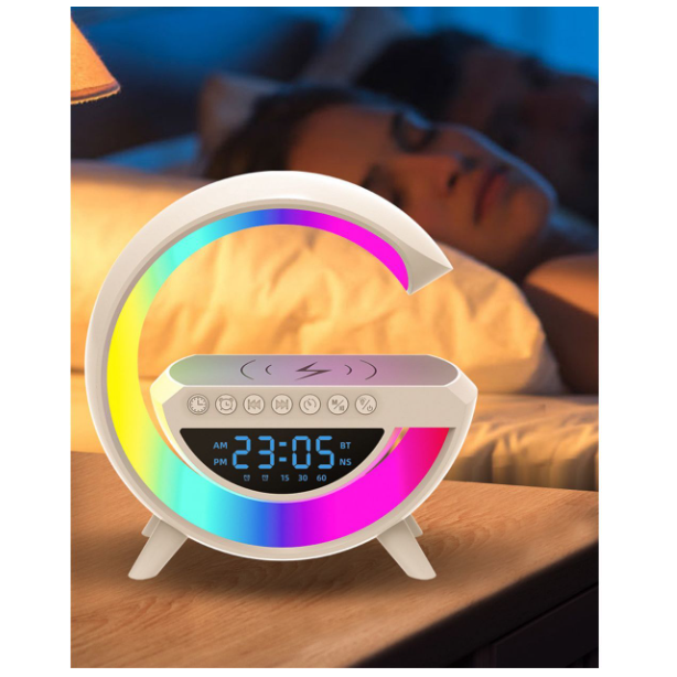 RELOJ DESPERTADOR Y CARGADOR INALÁMBRICO CON BLUETOOTH Y LUZ LED - 5