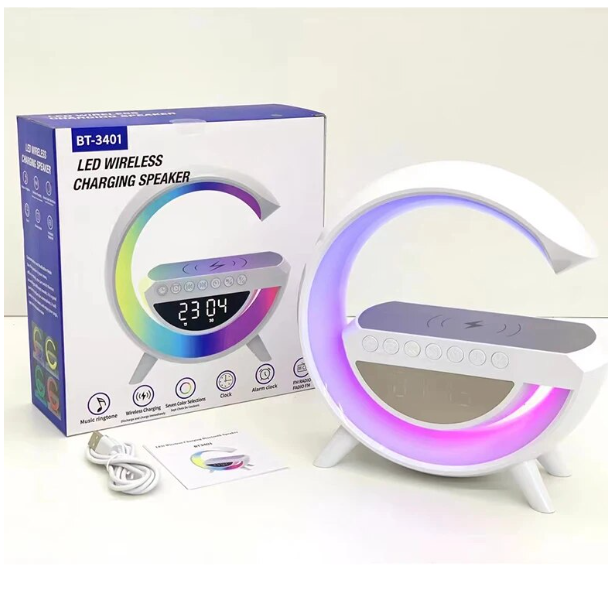 RELOJ DESPERTADOR Y CARGADOR INALÁMBRICO CON BLUETOOTH Y LUZ LED - 6