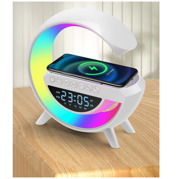 RELOJ DESPERTADOR Y CARGADOR INALÁMBRICO CON BLUETOOTH Y LUZ LED - 8