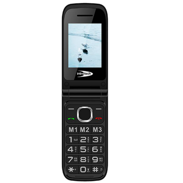 TELÉFONO INTROTECH SOS 4G SENIOR 4G CLAMSHELL PARA ADULTO MAYOR INCLUYE SIM CARD - 1
