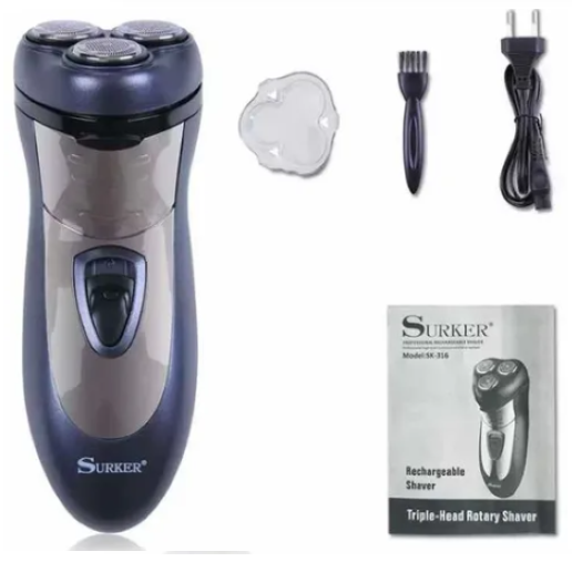 AFEITADORA PARA HOMBRES RECARGABLE DE 3 CABEZAS RECORTADORA DE BARBA - 4