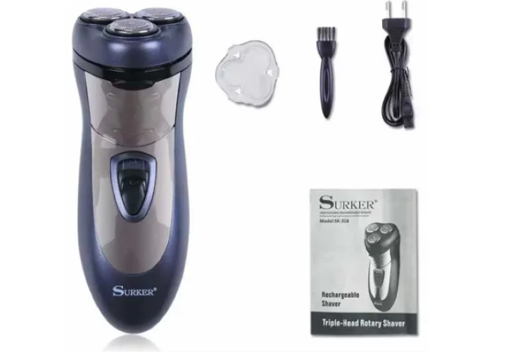AFEITADORA PARA HOMBRES RECARGABLE DE 3 CABEZAS RECORTADORA DE BARBA - 7