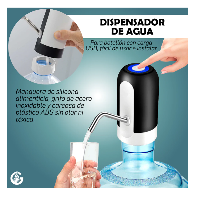 BOMBA DISPENSADORA DE AGUA AUTOMÁTICO RECARGABLE USB - 2