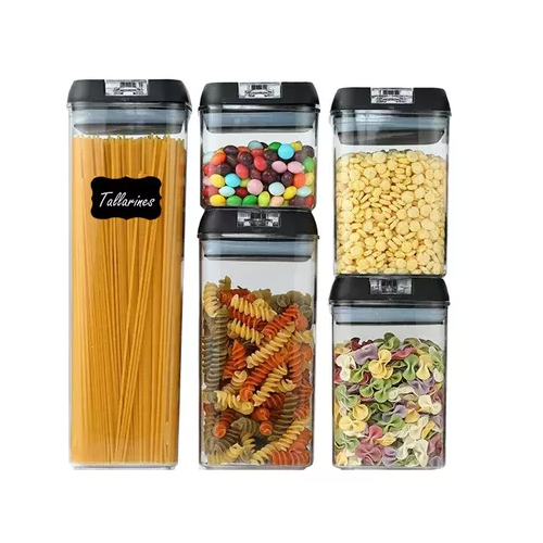 JUEGO DE 5 RECIPIENTES DE ALMACENAMIENTO DE ALIMENTOS HERMÉTICOS - 1