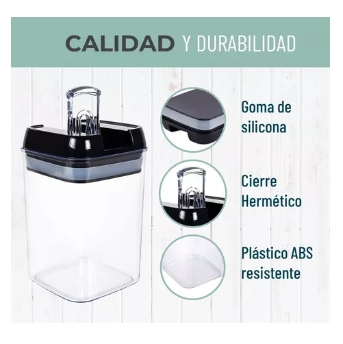 JUEGO DE 5 RECIPIENTES DE ALMACENAMIENTO DE ALIMENTOS HERMÉTICOS - 2