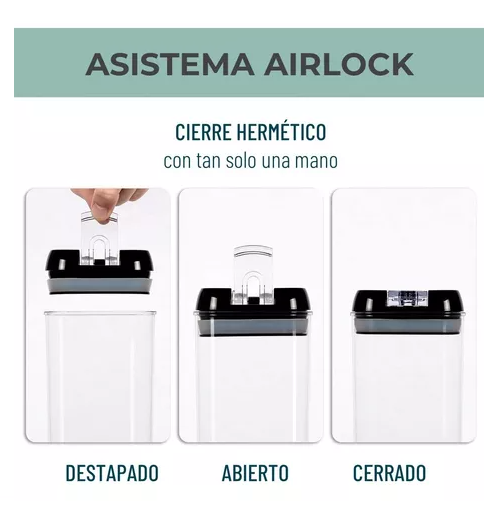 JUEGO DE 5 RECIPIENTES DE ALMACENAMIENTO DE ALIMENTOS HERMÉTICOS - 3