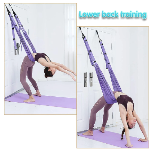 HAMACA AÉREA DE ESTIRAMIENTO ADECUADO PARA CROSS-FIT YOGA Y CLASES DE FITNESS - 5