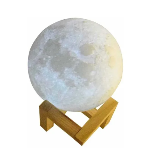 LAMPARA EN FORMA DE LUNA 3D TOUCH LUZ LED CON 8 COLORES - 2