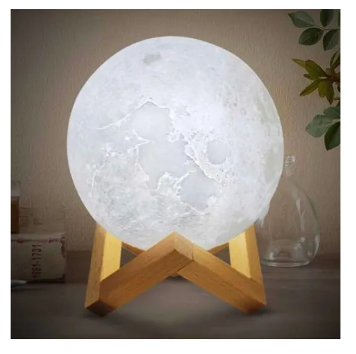 LAMPARA EN FORMA DE LUNA 3D TOUCH LUZ LED CON 8 COLORES - 3