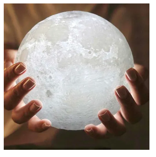 LAMPARA EN FORMA DE LUNA 3D TOUCH LUZ LED CON 8 COLORES - 4