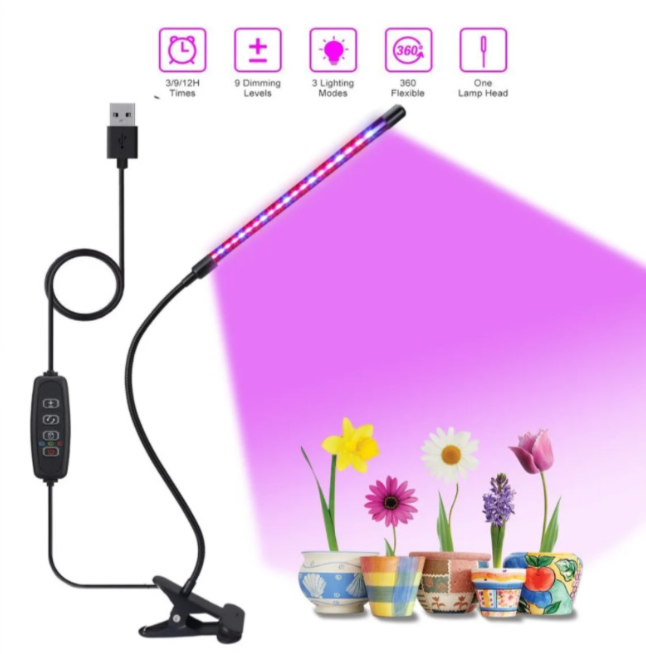 LÁMPARA LUZ LED FLEXIBLE 1 TUBO CRECIMIENTO PLANTAS - 6