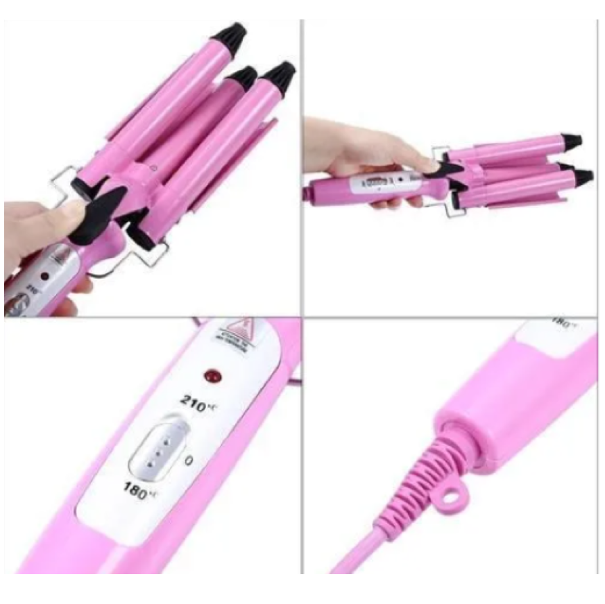 ONDULADOR RIZADOR ELECTRICO DE 3 TUBOS PARA EL CABELLO - 3