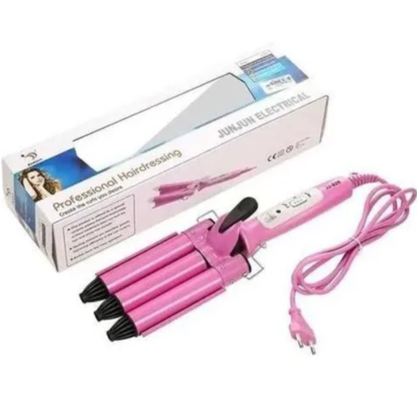 ONDULADOR RIZADOR ELECTRICO DE 3 TUBOS PARA EL CABELLO - 4