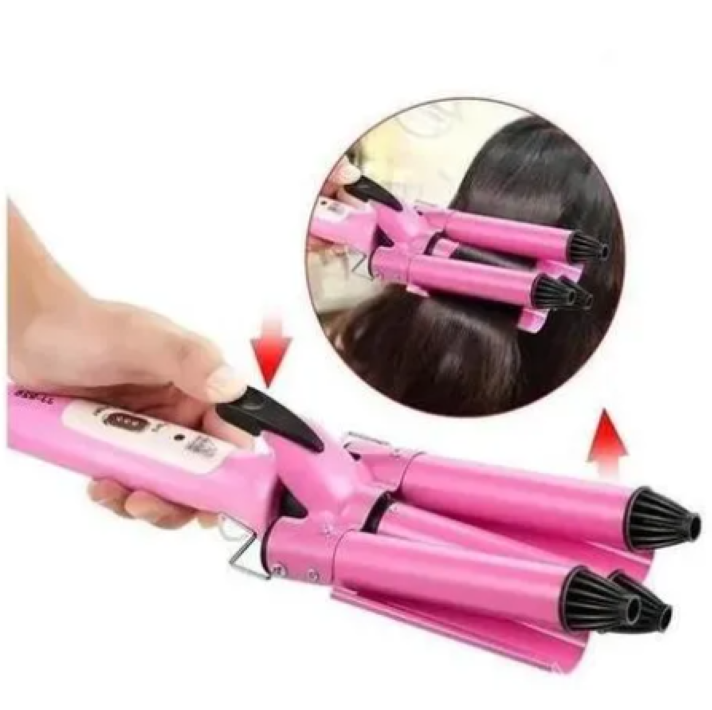 ONDULADOR RIZADOR ELECTRICO DE 3 TUBOS PARA EL CABELLO - 5