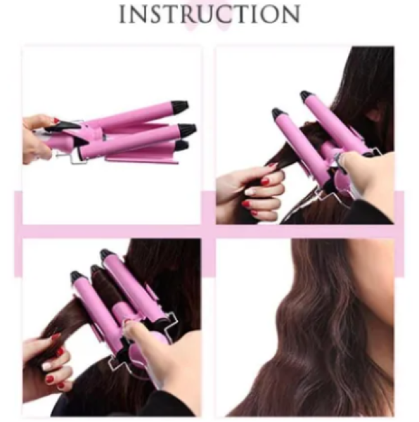 ONDULADOR RIZADOR ELECTRICO DE 3 TUBOS PARA EL CABELLO - 7