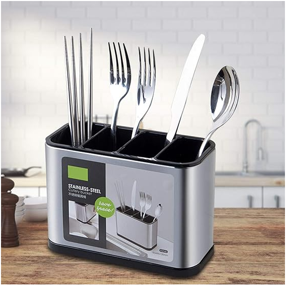 ORGANIZADOR ESCURRIDOR DE UTENSILIOS Y CUCHILLOS DE ACERO INOXIDABLE - 1