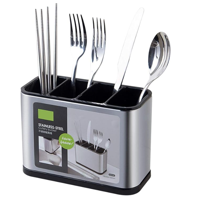 ORGANIZADOR ESCURRIDOR DE UTENSILIOS Y CUCHILLOS DE ACERO INOXIDABLE - 4