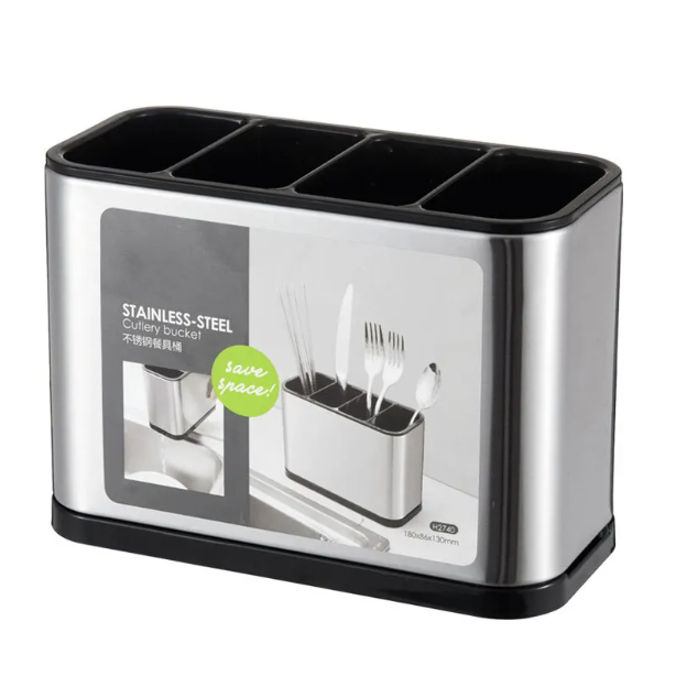 ORGANIZADOR ESCURRIDOR DE UTENSILIOS Y CUCHILLOS DE ACERO INOXIDABLE - 5