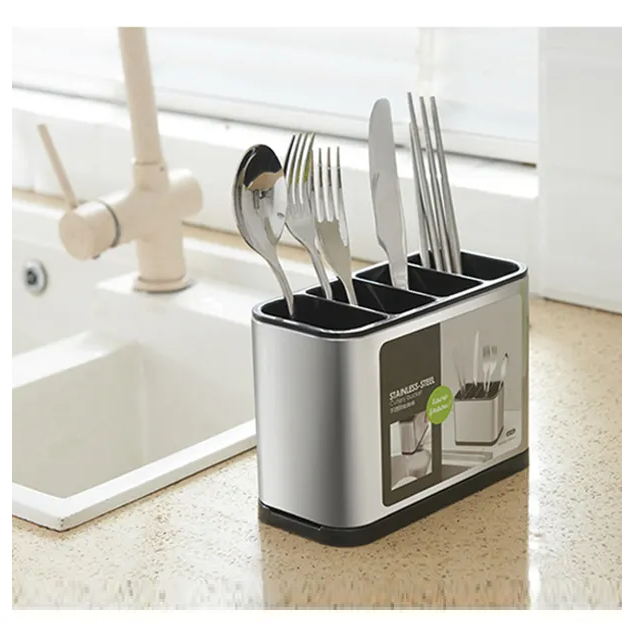ORGANIZADOR ESCURRIDOR DE UTENSILIOS Y CUCHILLOS DE ACERO INOXIDABLE - 6