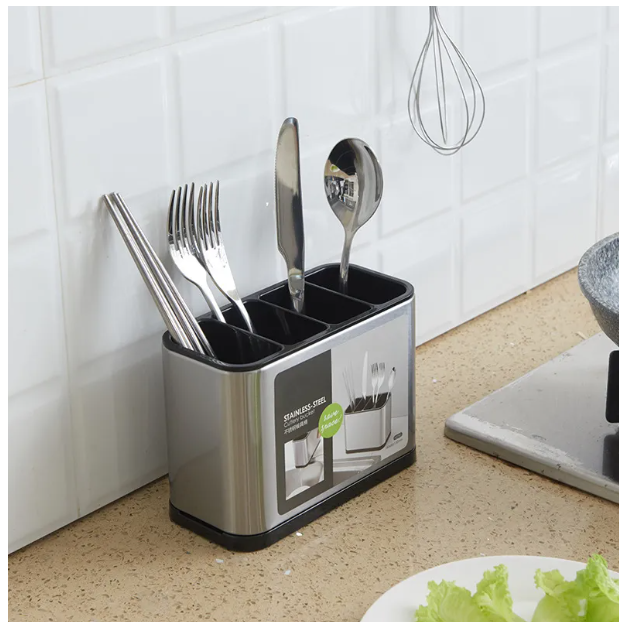 ORGANIZADOR ESCURRIDOR DE UTENSILIOS Y CUCHILLOS DE ACERO INOXIDABLE - 7