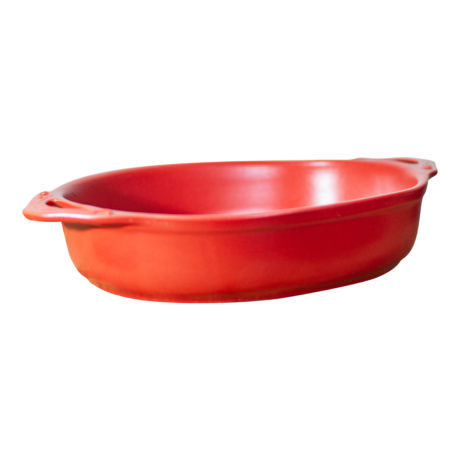 FUENTE DE CERÁMICA P/HORNO TIPO GRES - OVAL 32X21 ROJA - 3