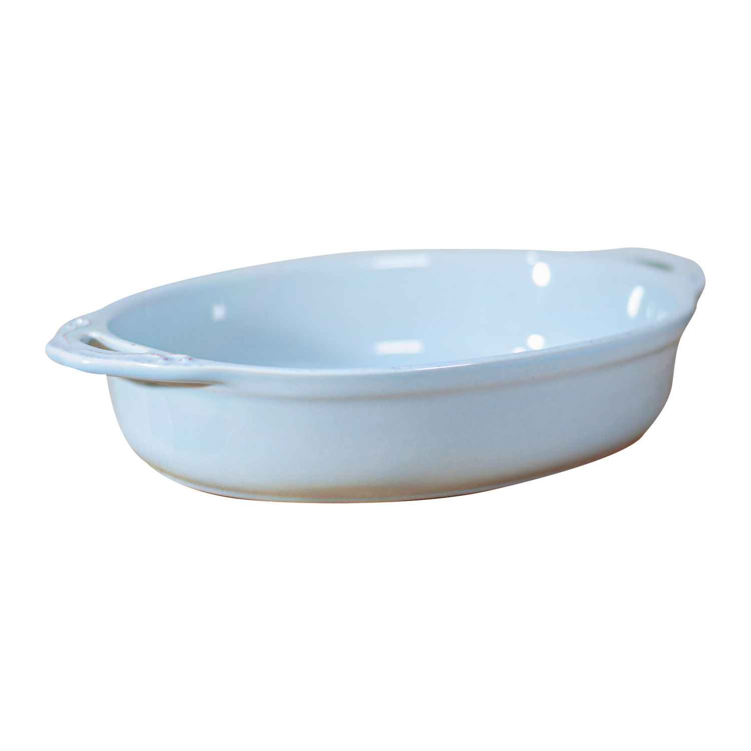 FUENTE DE CERÁMICA P/HORNO TIPO GRES - OVAL 28X21 -CELESTE - 4