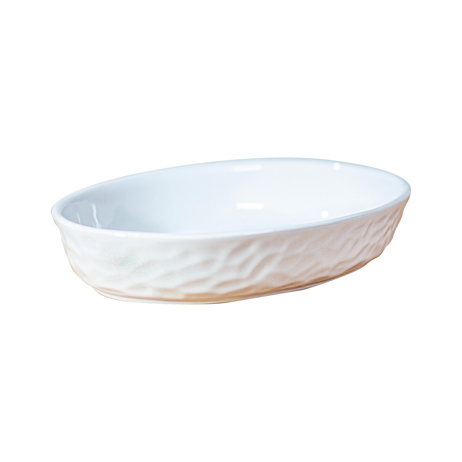 FUENTE DE CERÁMICA P/HORNO TIPO GRES - OVAL  24 X 16 BLANCA - 5