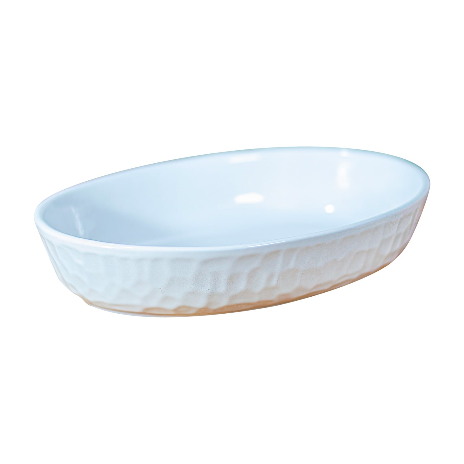 FUENTE DE CERÁMICA P/HORNO TIPO GRES - OVAL 27X19 BLANCA - 3