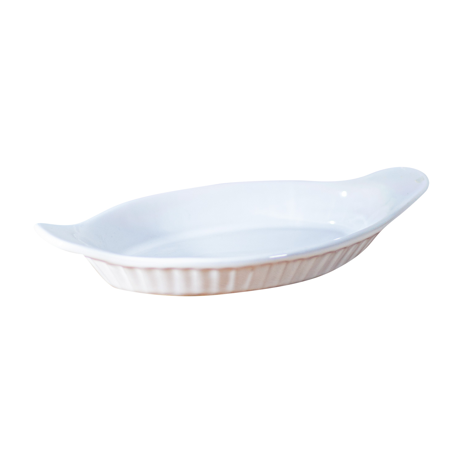 FUENTE DE CERÁMICA P/HORNO TIPO GRES - OVAL 22X12 BLANCO - 2