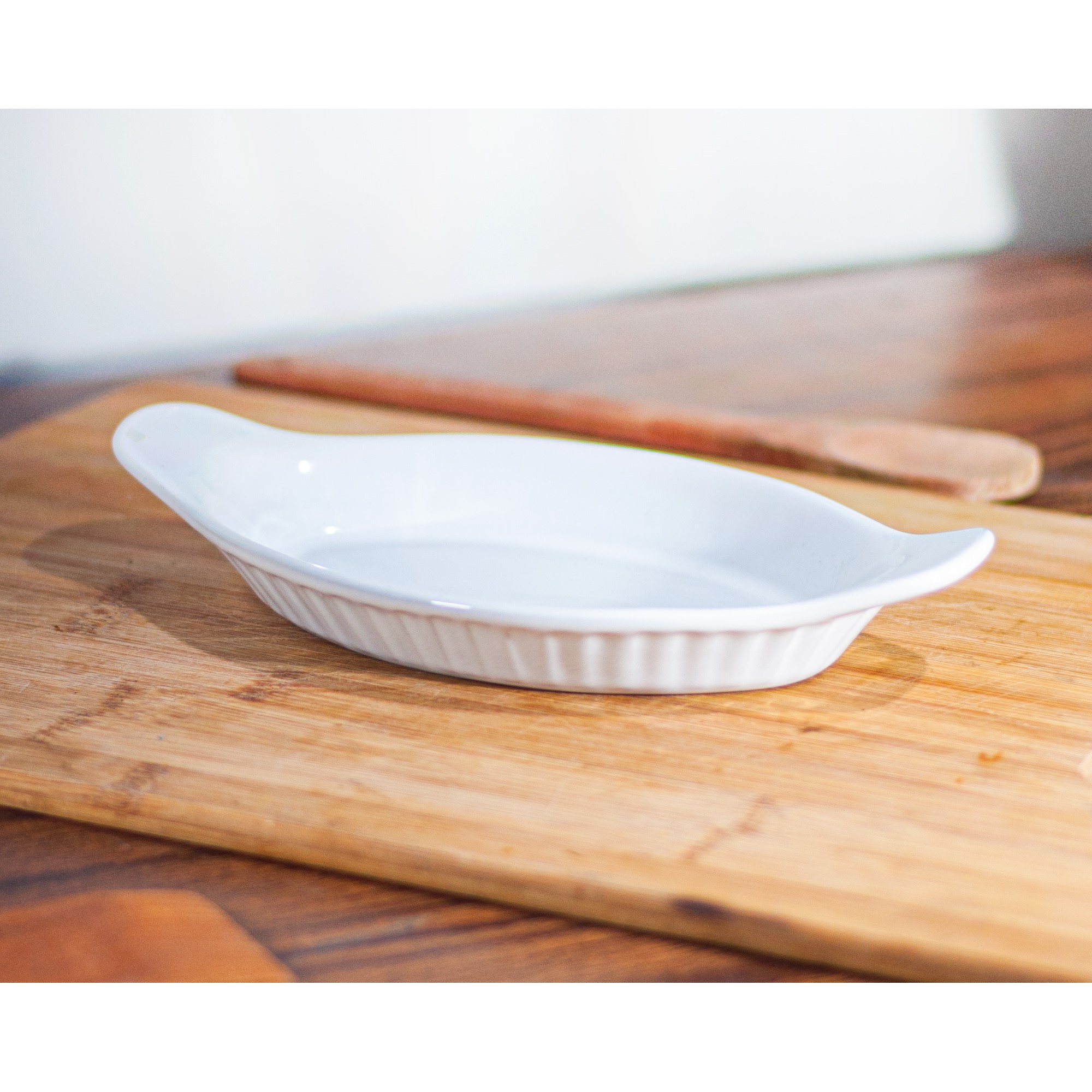 FUENTE DE CERÁMICA P/HORNO TIPO GRES - OVAL 22X12 BLANCO - 3