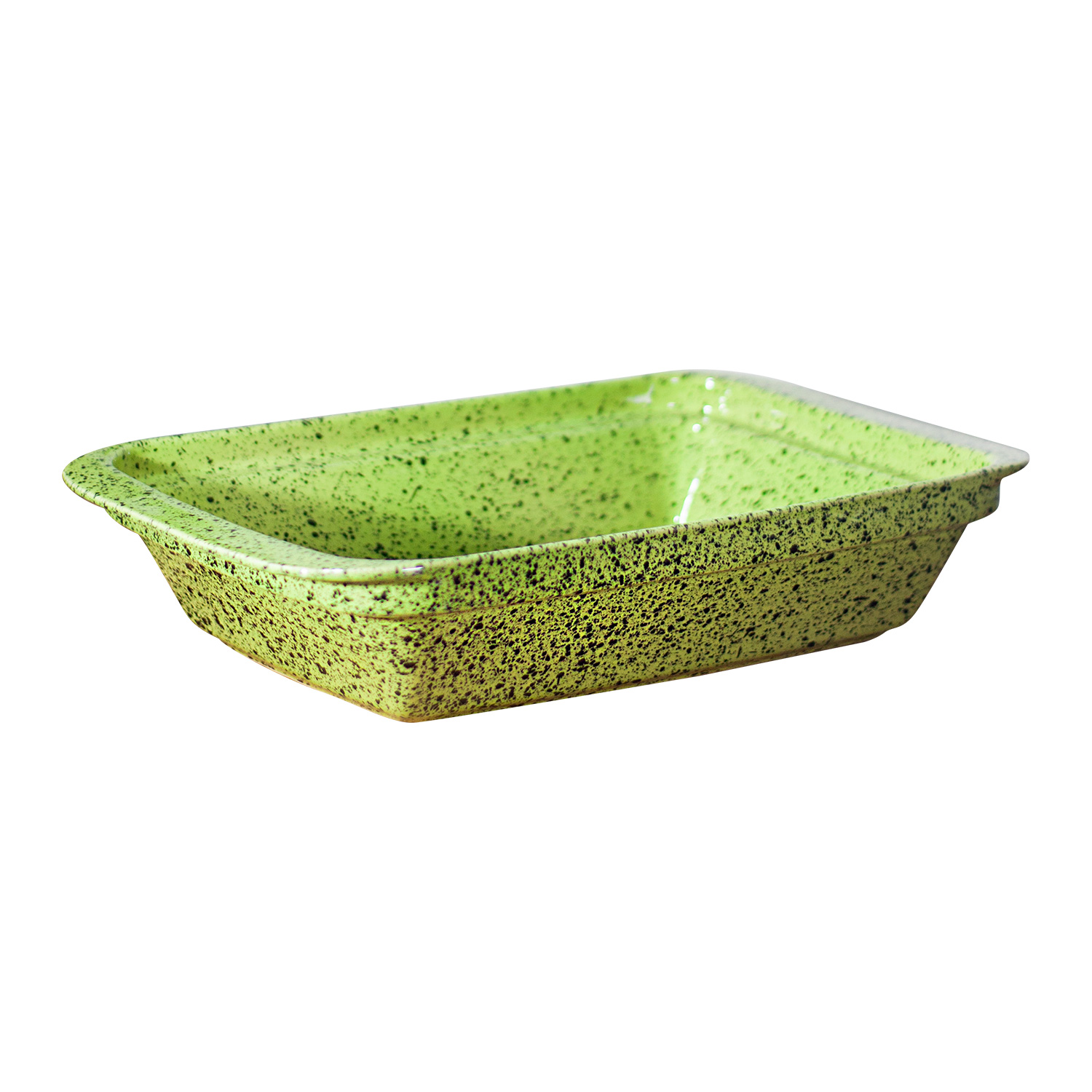 FUENTE DE CERÁMICA P/HORNO TIPO GRES - RECTANGULAR 37X23  VERDE-JSP - 2