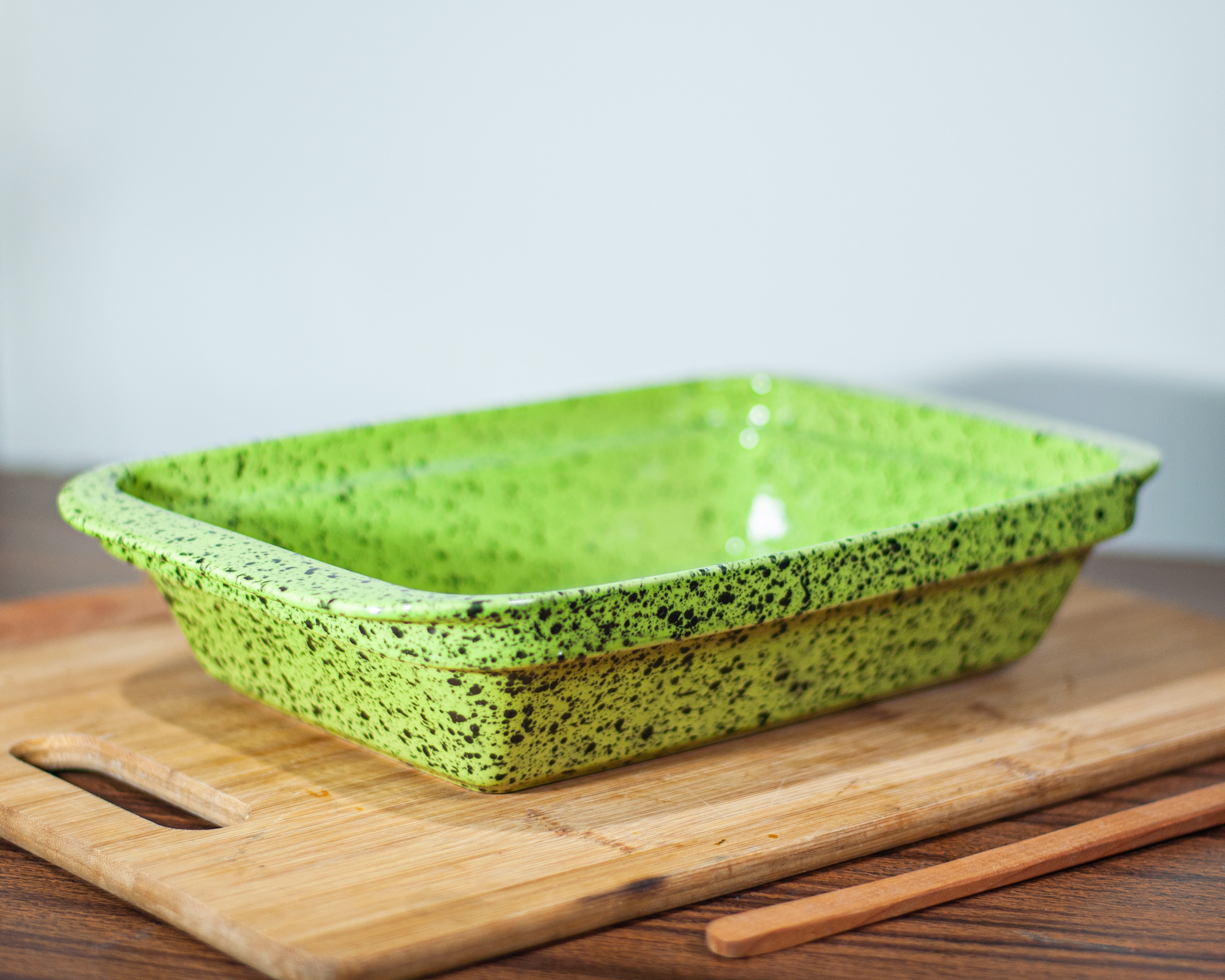 FUENTE DE CERÁMICA P/HORNO TIPO GRES - RECTANGULAR 37X23  VERDE-JSP - 3