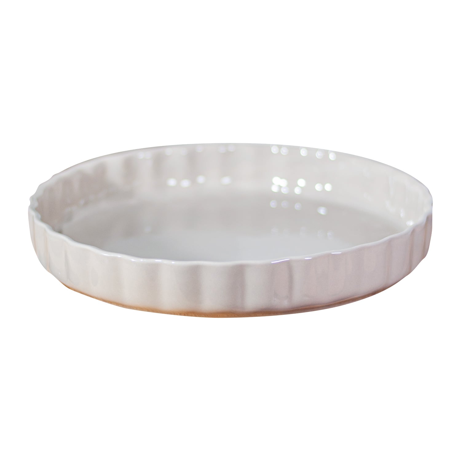 FUENTE DE CERÁMICA P/HORNO TIPO GRES - REDONDA 28 CM. BEIGE - 3