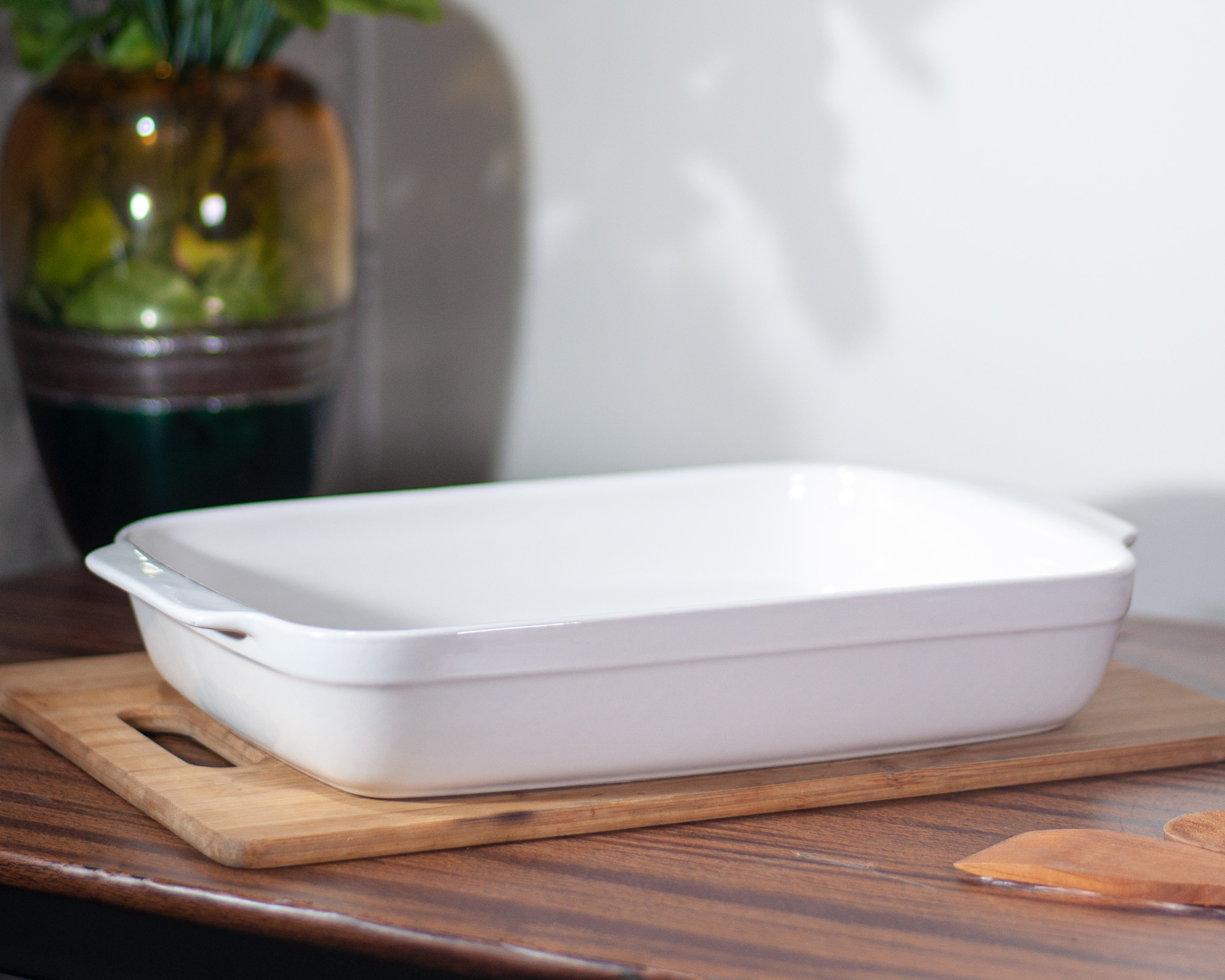 Fuente De Horno Rectangular Pequeña De Cerámica - 6.1 Pulgadas, Con Asas, Ideal Para Lasaña Y Asados