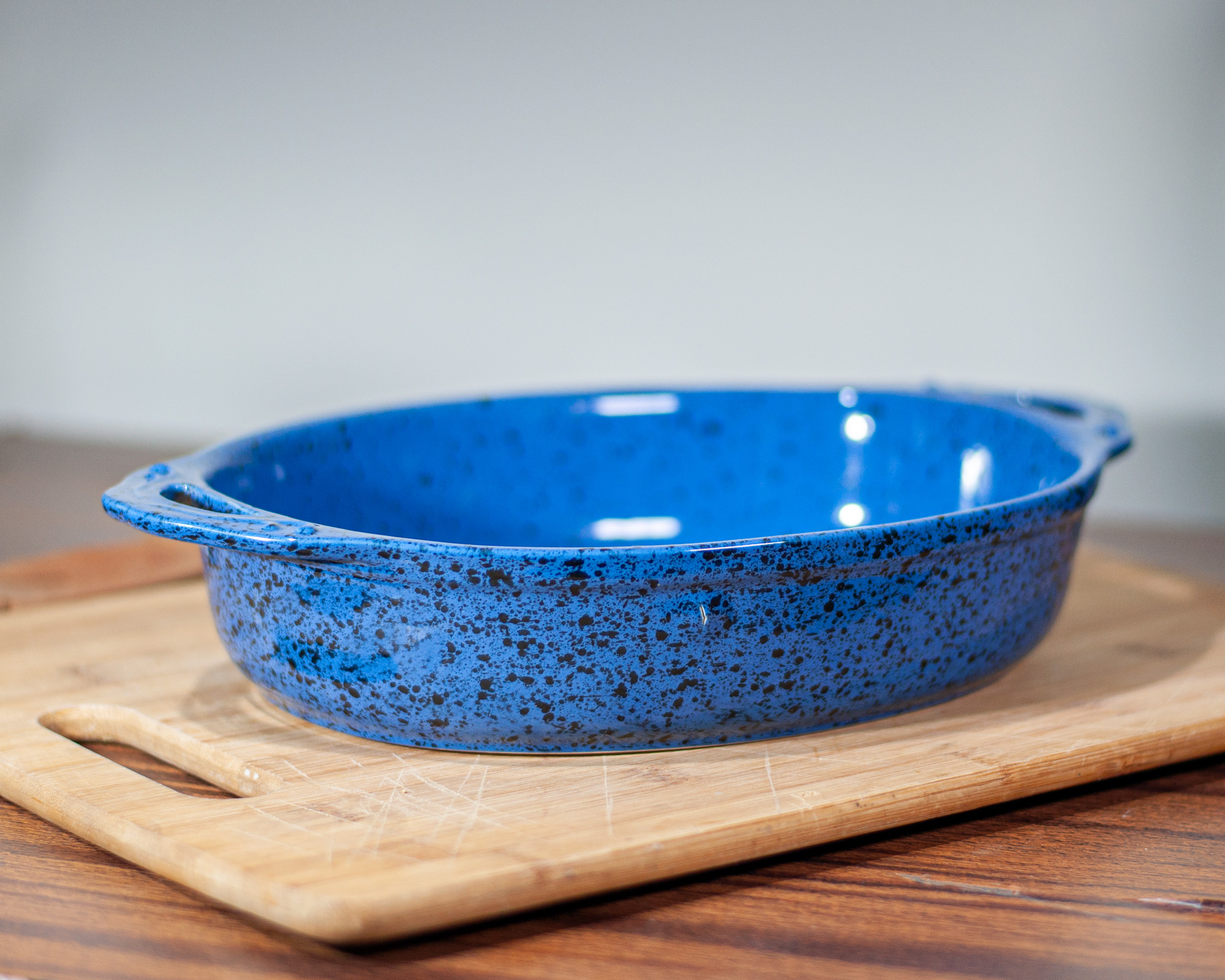 FUENTE DE CERÁMICA P/HORNO TIPO GRES - OVAL 32X21 AZUL JSP - 1