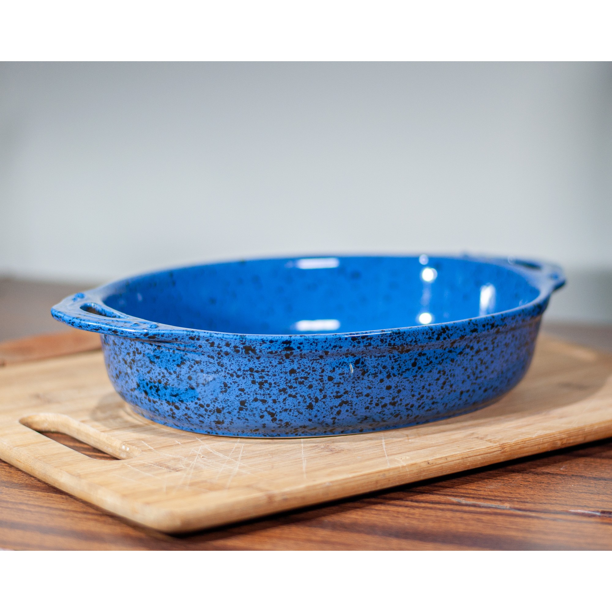 FUENTE DE CERÁMICA P/HORNO TIPO GRES - OVAL 32X21 AZUL JSP - 4