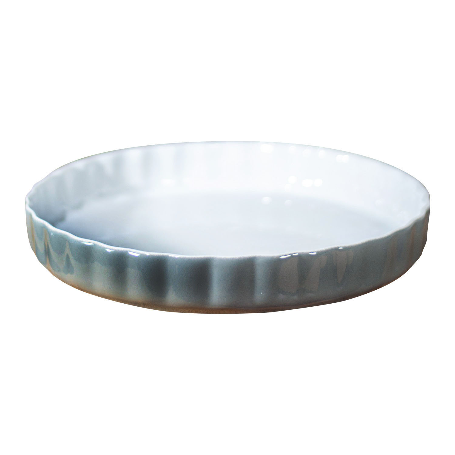 FUENTE DE CERÁMICA P/HORNO TIPO GRES - REDONDA 28 CM. GRIS - 3