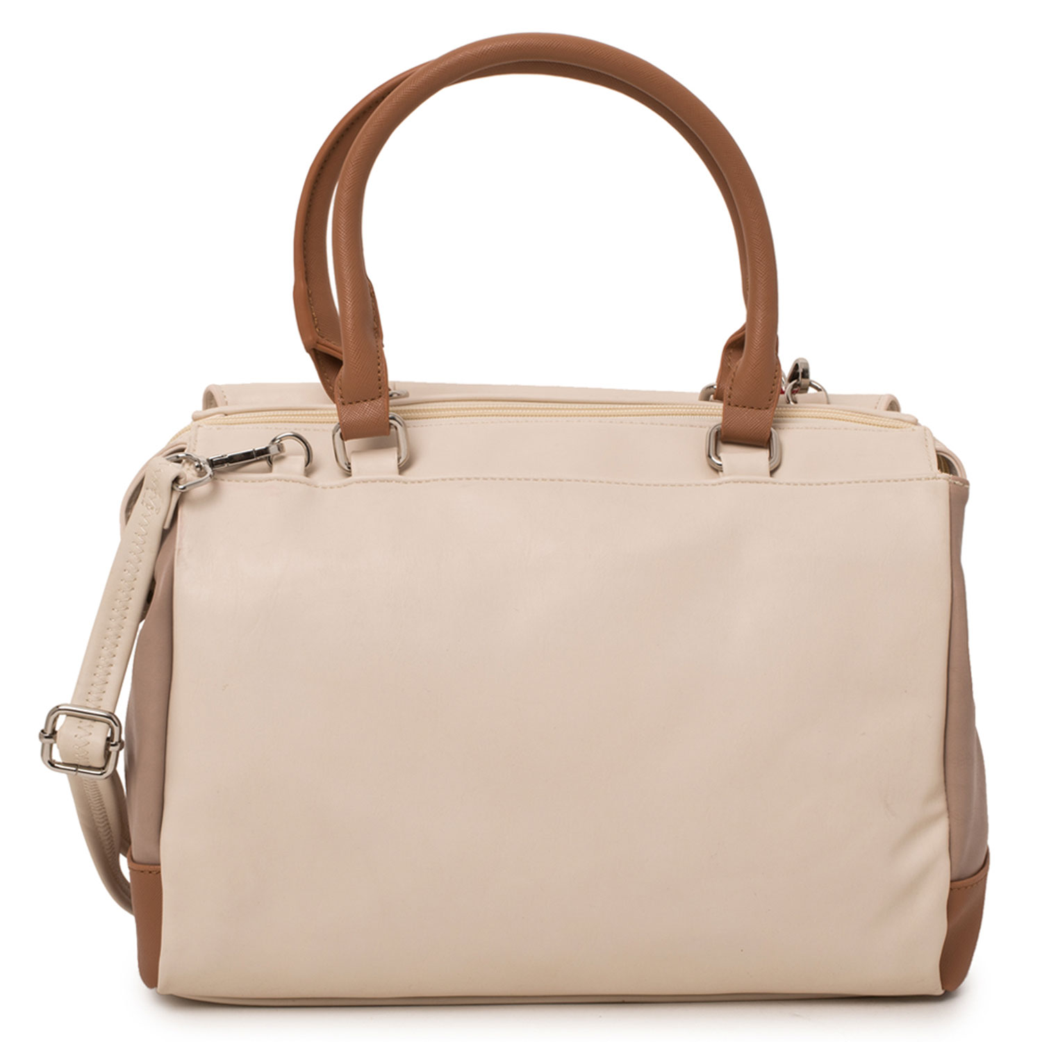 CARTERA DE HOMBRO - GUIDO VIETRI- BICOLOR CREMA - 3